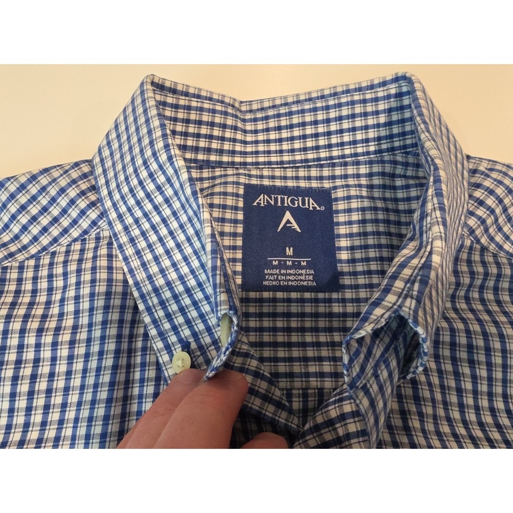 New York Rangers Antigua Mens Medium Long Sleeve Plaid Button Up With... - Picture 3 of 10